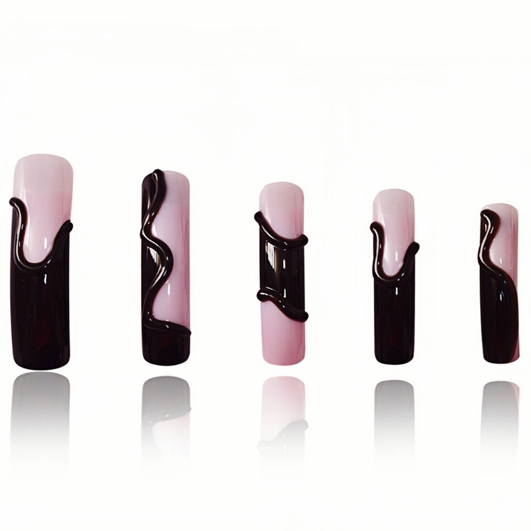 Artistic Melting Effect Press-On Nail Extensions Bowlift