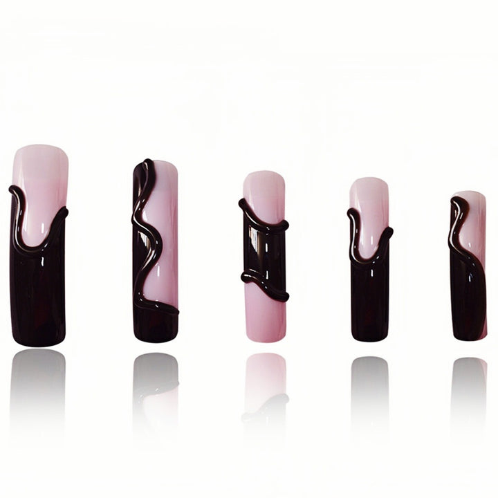 Artistic Melting Effect Press-On Nail Extensions Bowlift