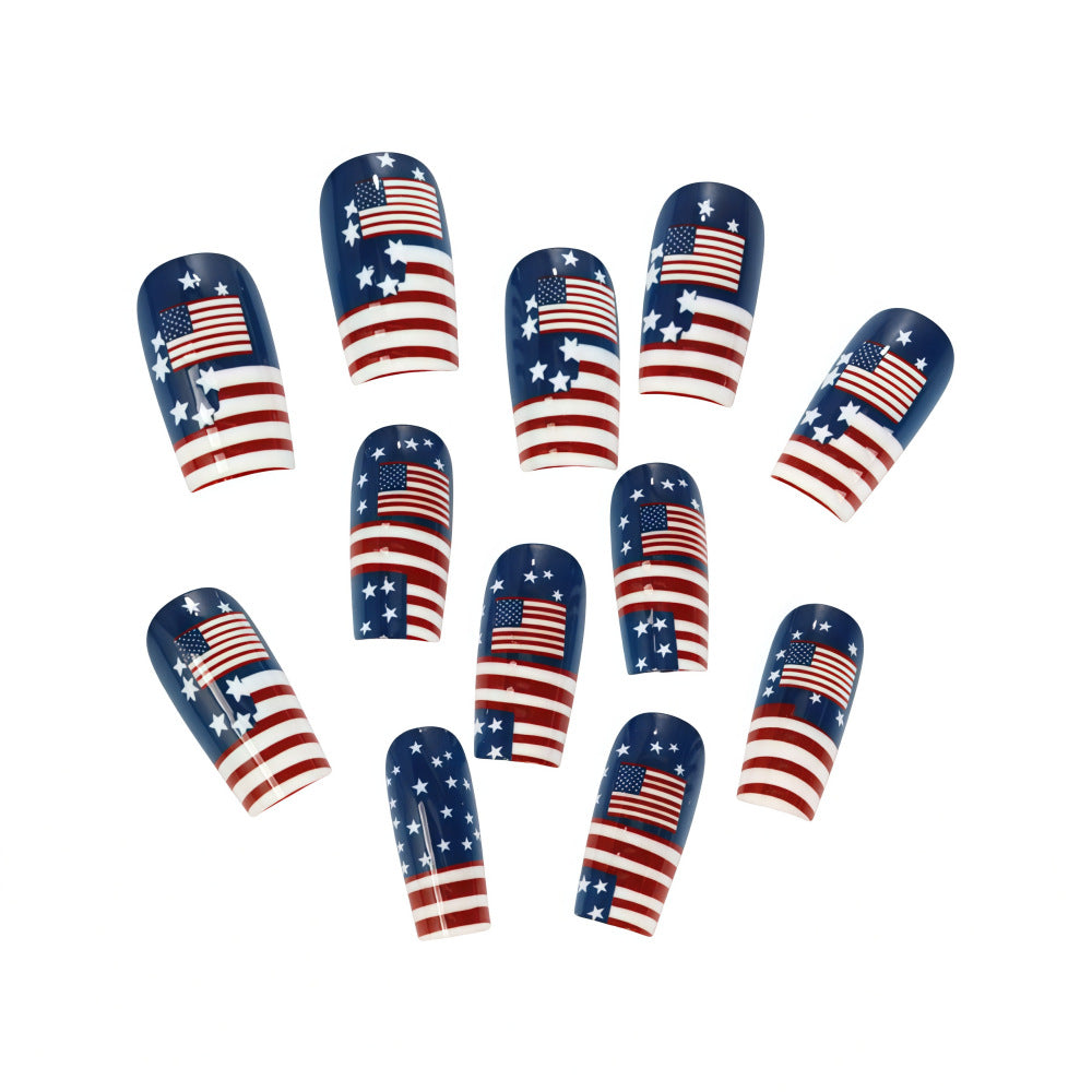 Artificial nails with patriotic flag motif Bowlift