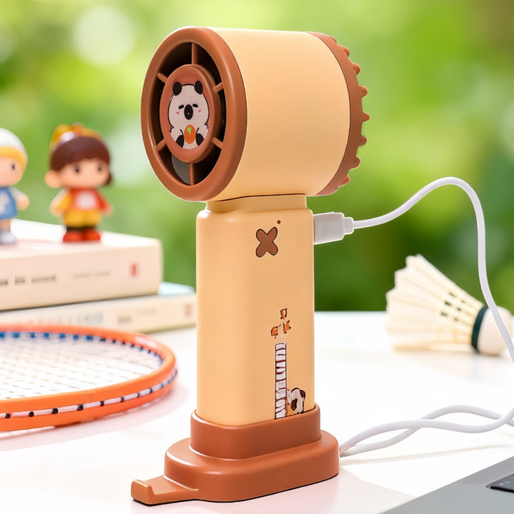 Unisex Portable Hand Fan with Cute Animal Design Bowlift