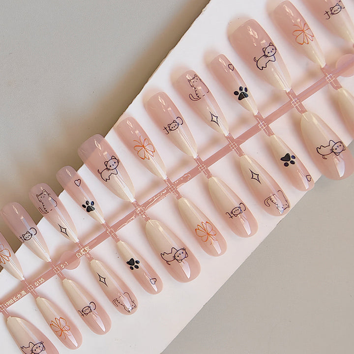 Cute Animal Design Artificial Nails Bowlift