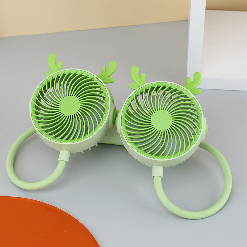 Women's Wearable Neck Fan with Dual Rotating Blades Bowlift