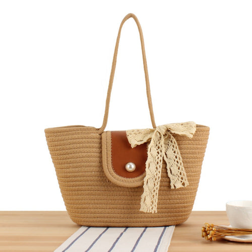 Elegant Bast shoulder bag with leather details Bowlift