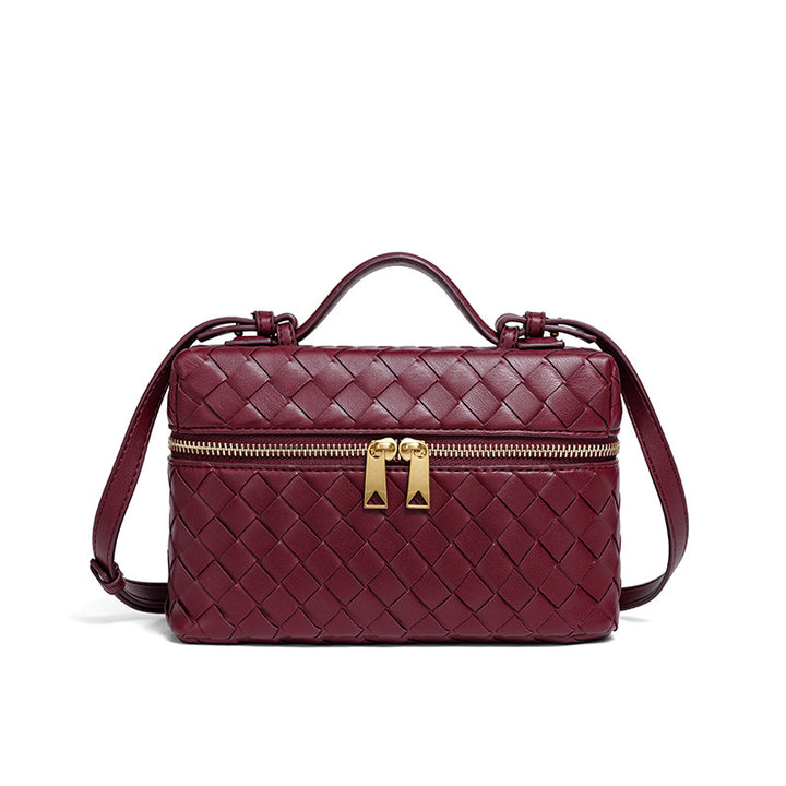 Woven Leather Cosmetic Case Bowlift