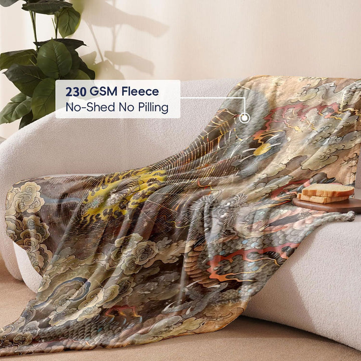 Artistic Dragon-Themed Throw Blanket