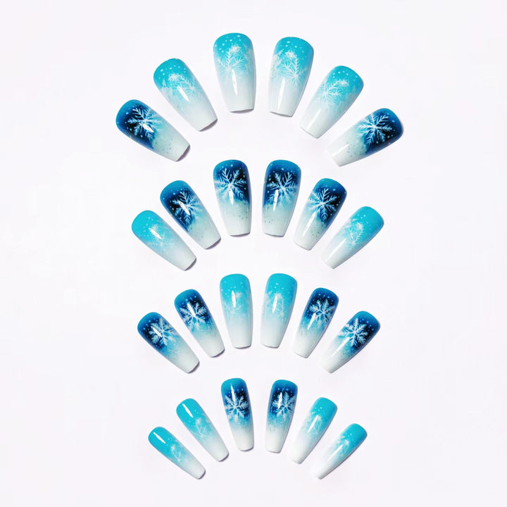 Winter Themed Ombre Nail Art Bowlift