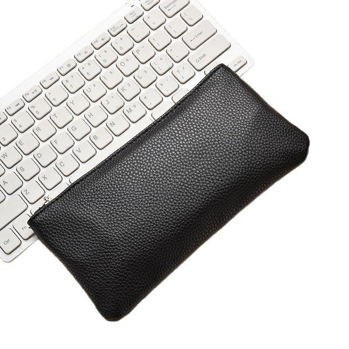Textured Leather Zippered Pencil Case Bowlift