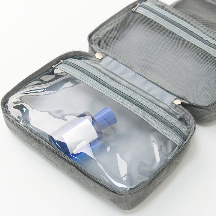 Travel toiletry bag with hooks and multiple compartments Bowlift