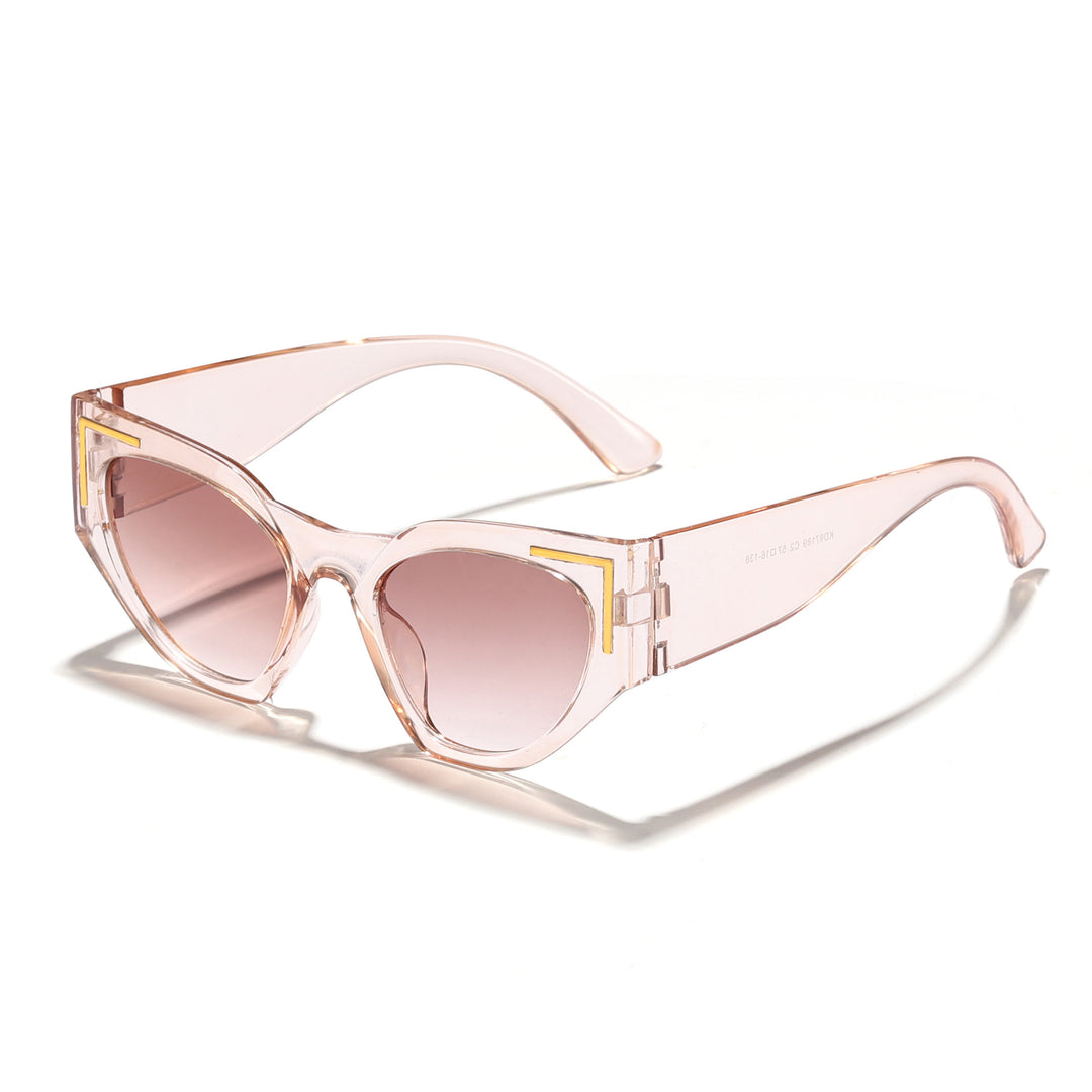 Women's Creative Cat-Eye Sunglasses with Transparent Frame and Brown Lenses Bowlift