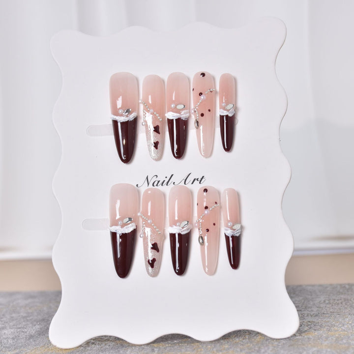 Artistic Stiletto Press-On Nail Art Set Bowlift