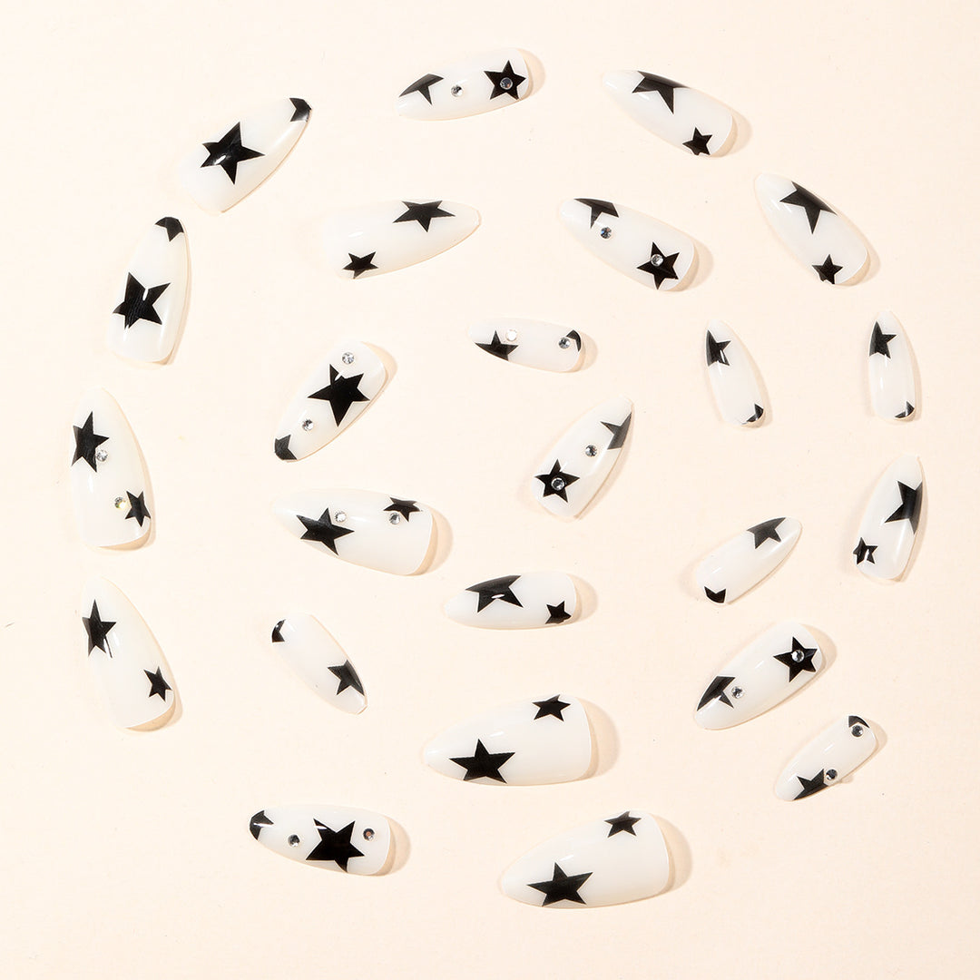 Star-Accent Stiletto Nail Art Extensions Bowlift