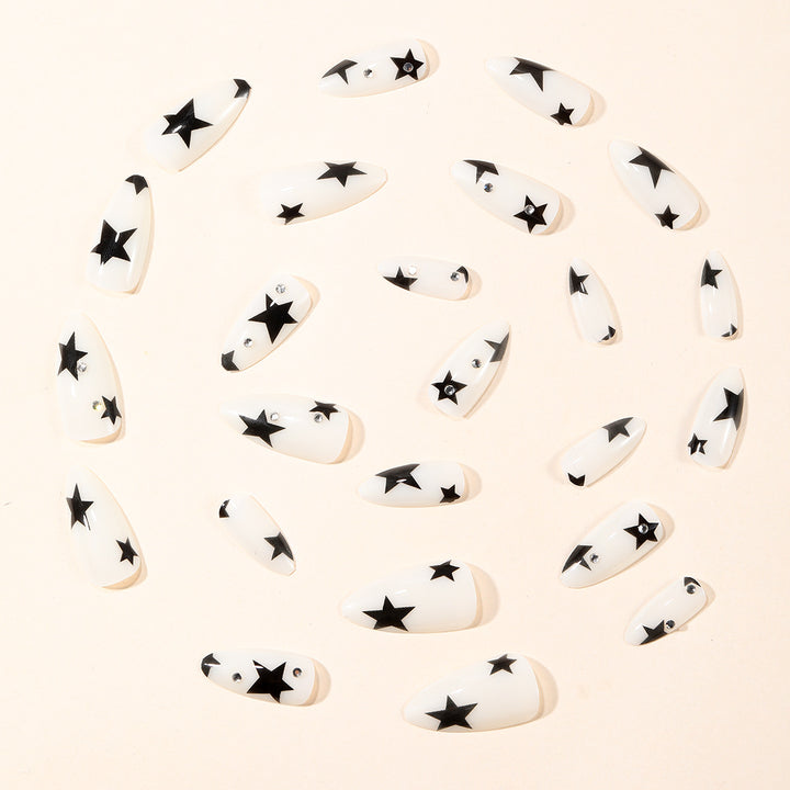 Star-Accent Stiletto Nail Art Extensions Bowlift