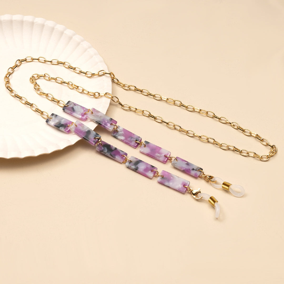 Chunky Abstract Pattern Eyewear Chain Bowlift
