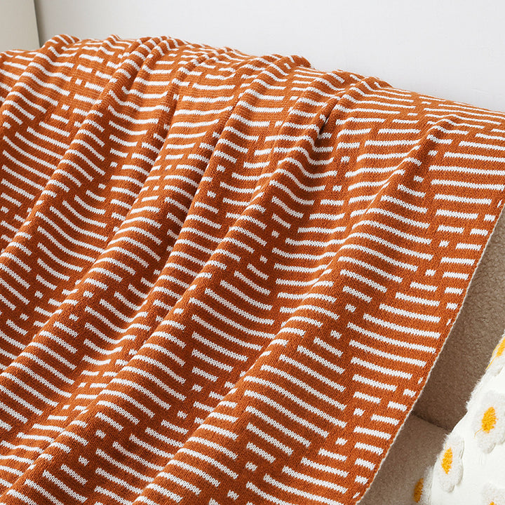 Women's knitted blanket with geometric pattern Bowlift