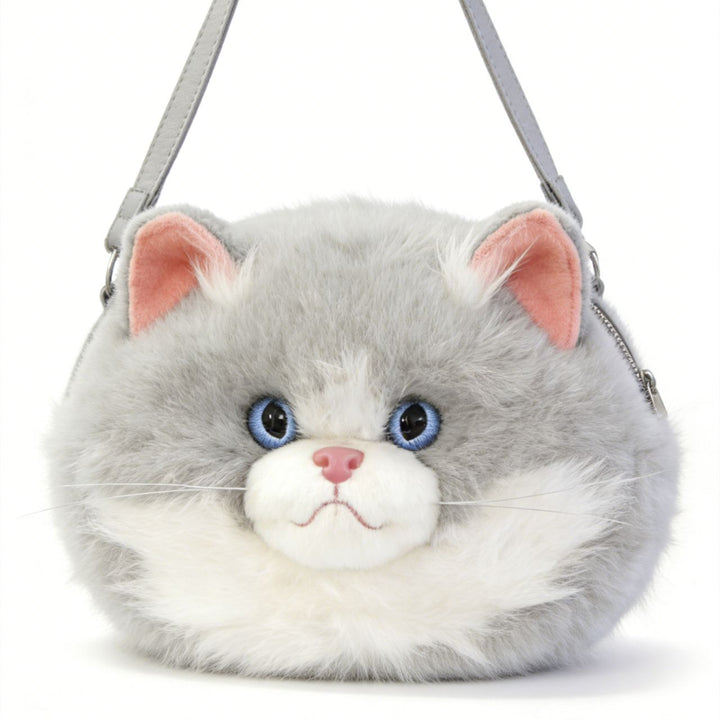 Playful Plush Cat-Themed Crossbody Bag Bowlift