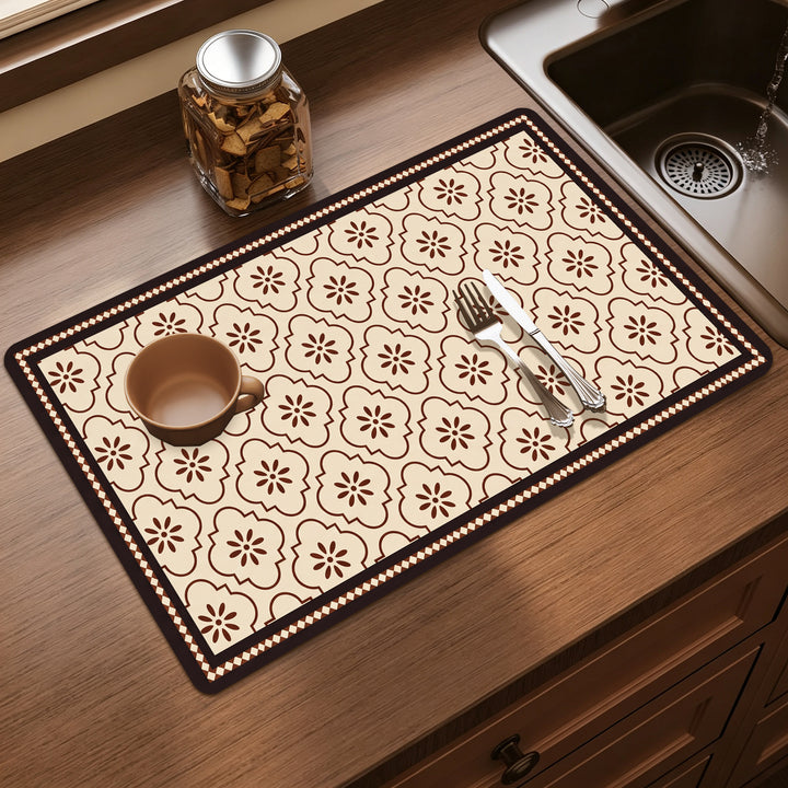 Elegant Floral Print Kitchen Mat Bowlift