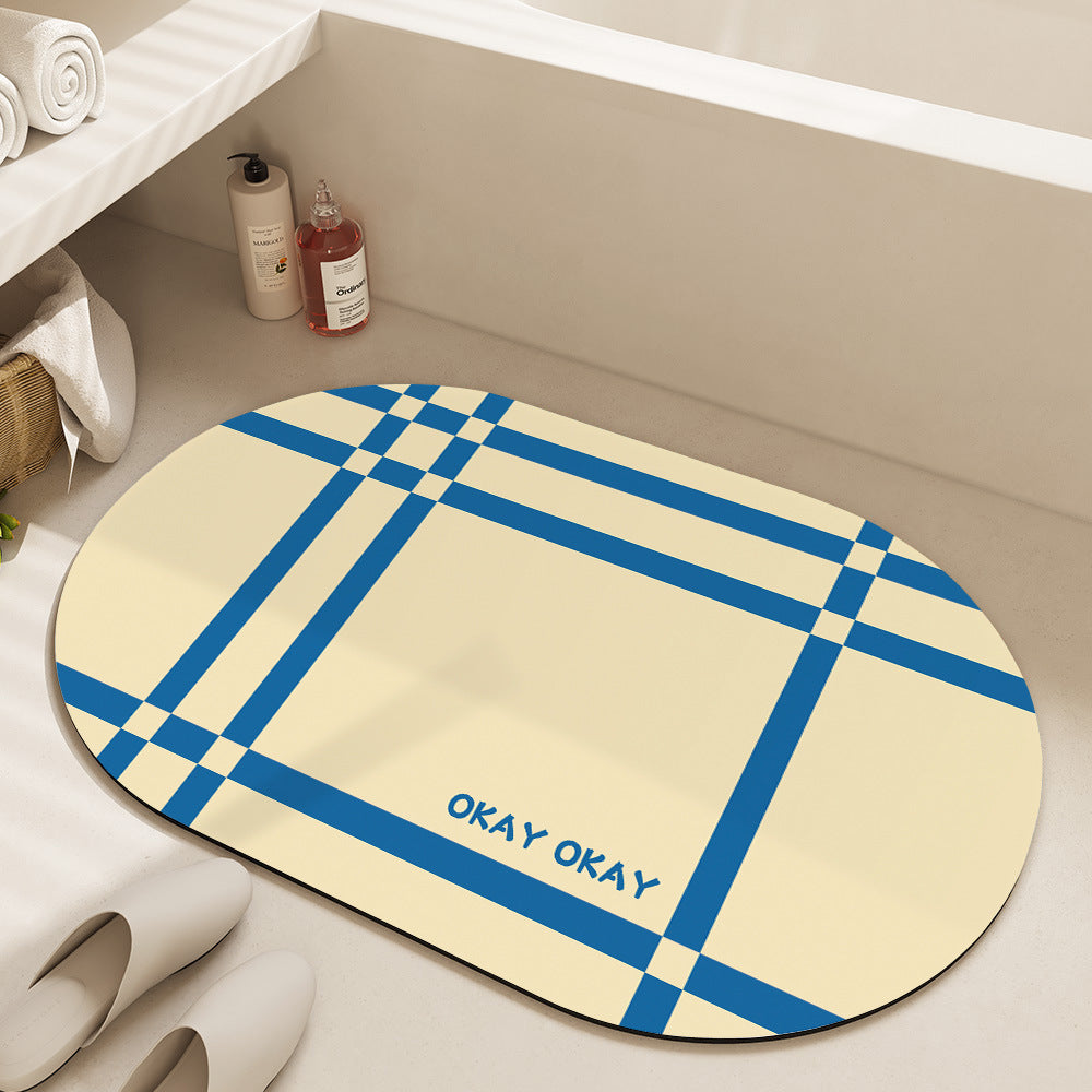 Floral Design Cotton Bath Mat Bowlift