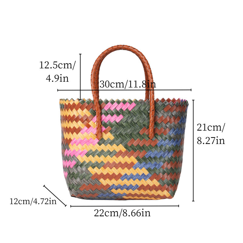 Woven Material Handbag Bowlift