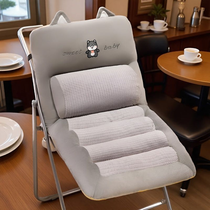 Plush seat cushion with ergonomic back support Bowlift