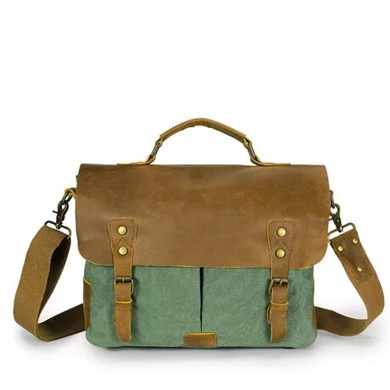 Robust Briefcase Made of Durable Canvas and Leather Bowlift