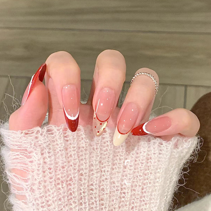 Glossy Nail Art Set with Sparkling Glitter Accents Bowlift