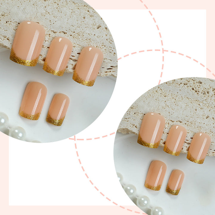 Elegant Press-On Nail Collection with Gold Accent Details Bowlift