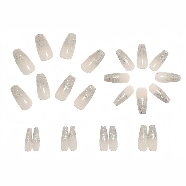 Artificial nails with glitter French tips Bowlift