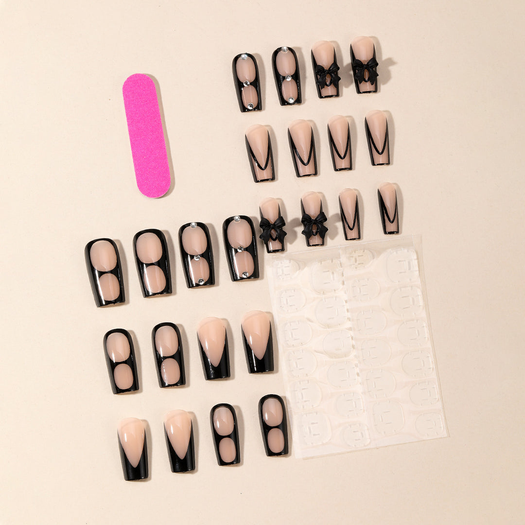Elegant Stiletto Nail Art Extensions with Bow Accents Bowlift