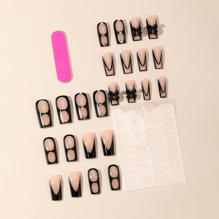 Elegant Stiletto Nail Art Extensions with Bow Accents Bowlift