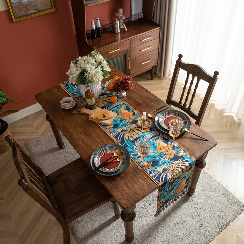 Floral Embroidered Table Runner