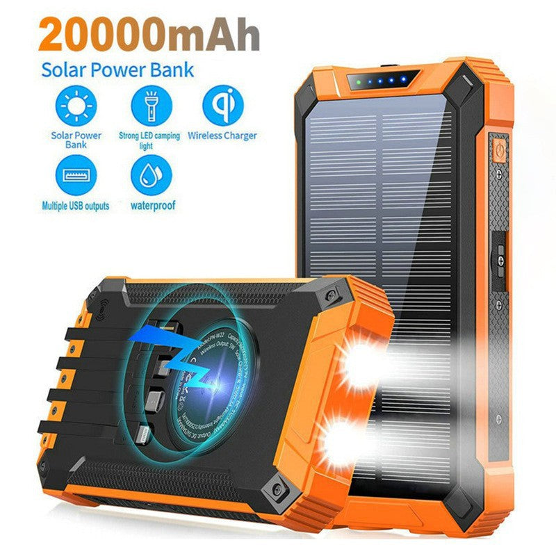 Solar-powered power bank with LED light Bowlift