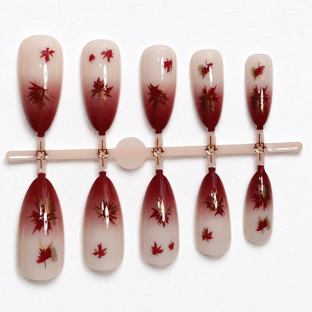 Artificial nails with leaf design Bowlift