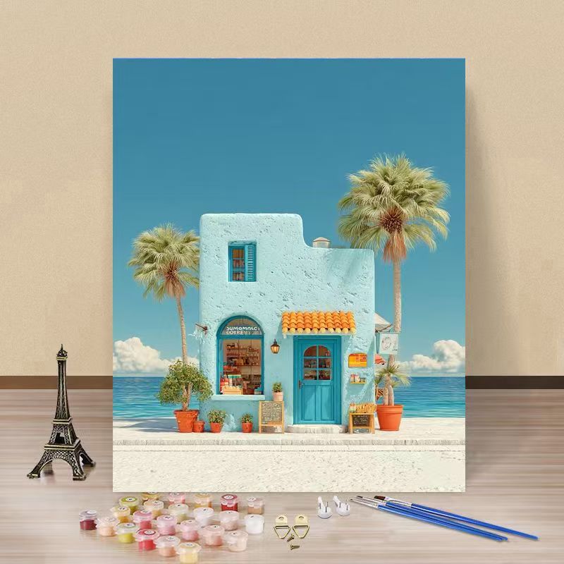 Coastal Themed DIY Paint by Numbers Canvas Art Bowlift