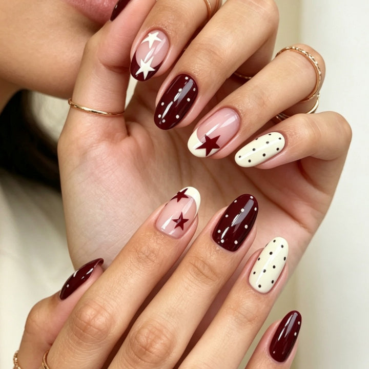 Stylish Press-On Nail Set with Shimmering Finish Bowlift