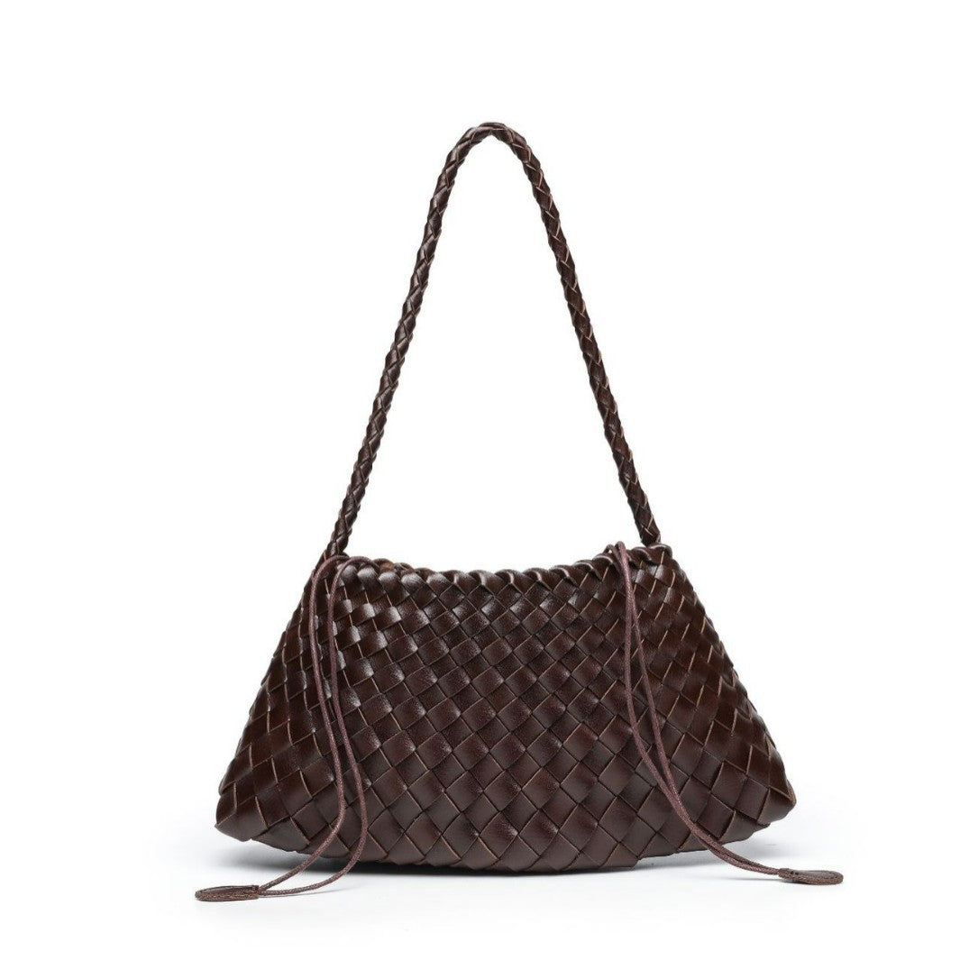 Textured Woven Slouchy Shoulder Bag Bowlift