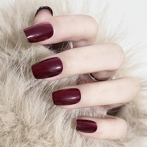 Glossy Long Square Press-On Nails Bowlift
