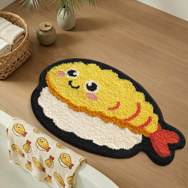 Sushi-Shaped Plush Bath Mat Bowlift