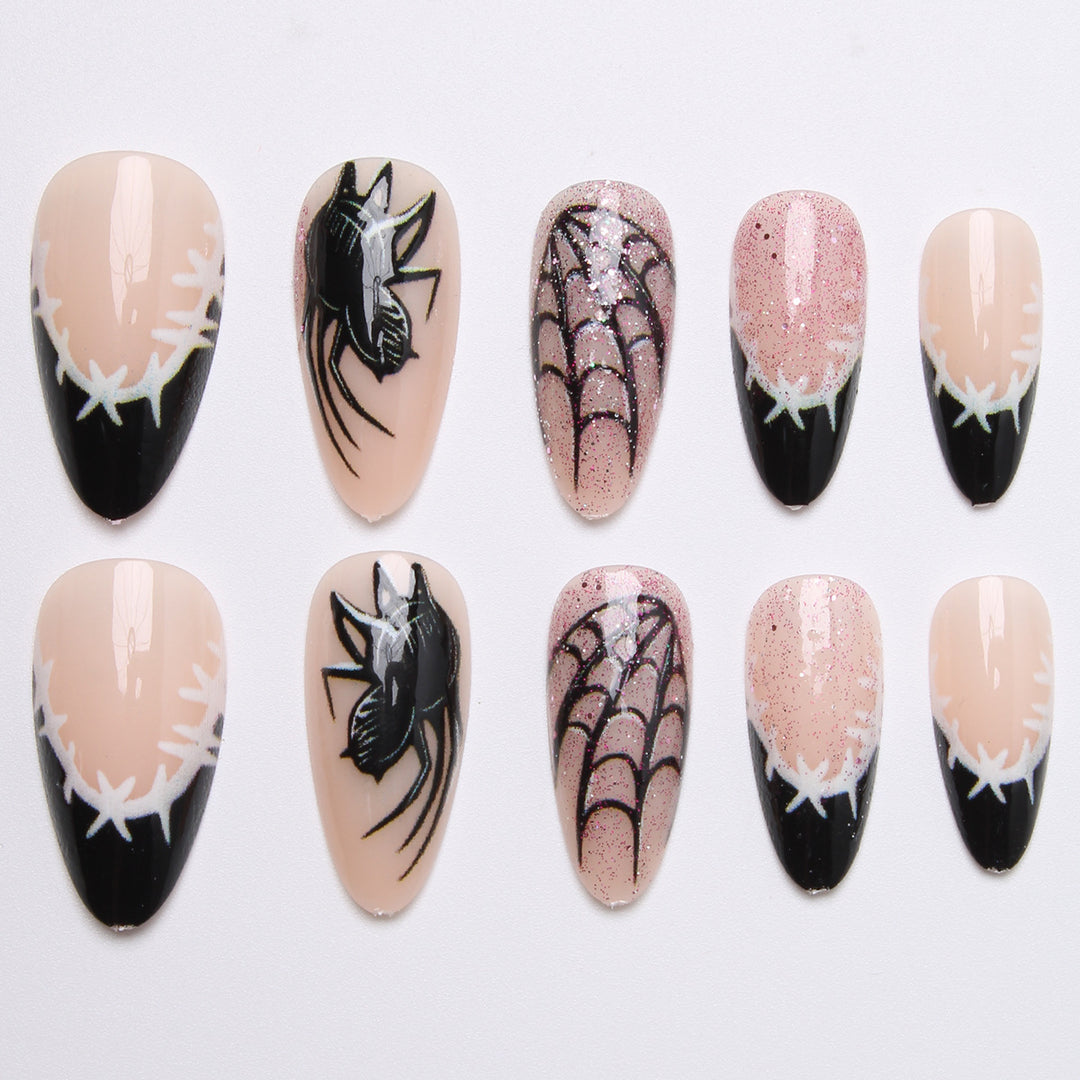Creative spider design artificial nails Bowlift