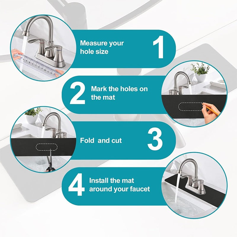 Kitchen Faucet Mat with Anti-Slip Base Bowlift