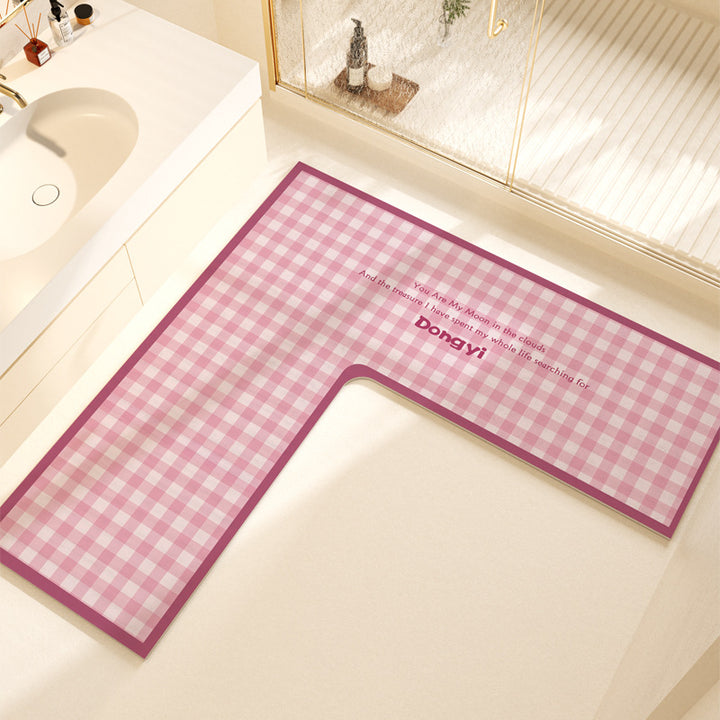 L-Shaped Soft Bath Mat Bowlift