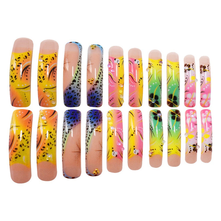 Artistic Long Press-On Nail Art Extensions Bowlift