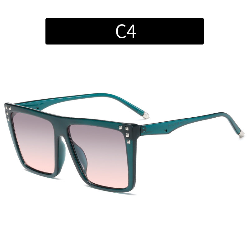 Oversized Geometric Sunglasses with Unique Metal Accents