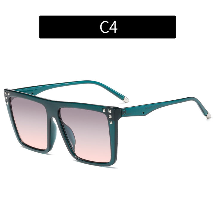 Oversized Geometric Sunglasses with Unique Metal Accents