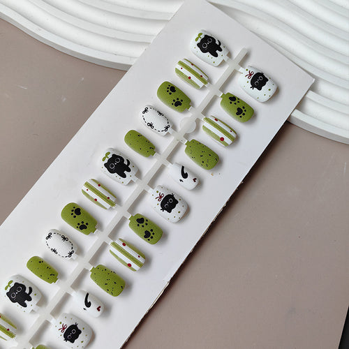 Creative art press-on nails with playful animal design Bowlift