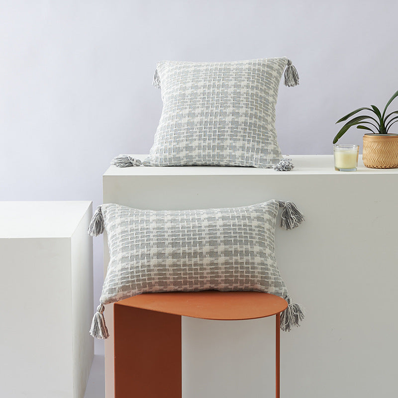 Textured Geometric Patterned Cushion