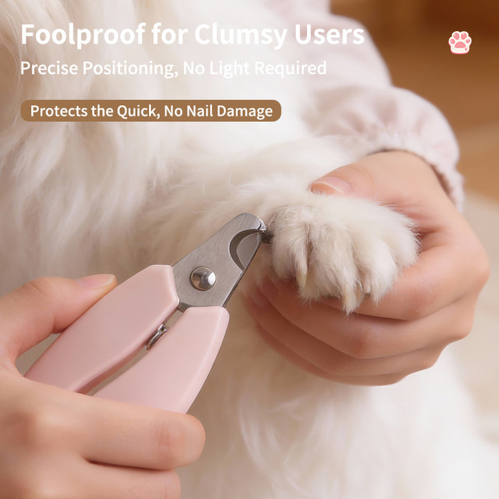 Ergonomic pet nail clippers with safety stop Bowlift