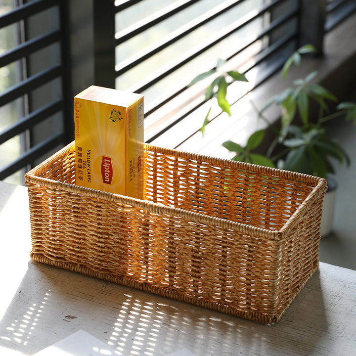 Rectangular Woven Organizer Basket Bowlift