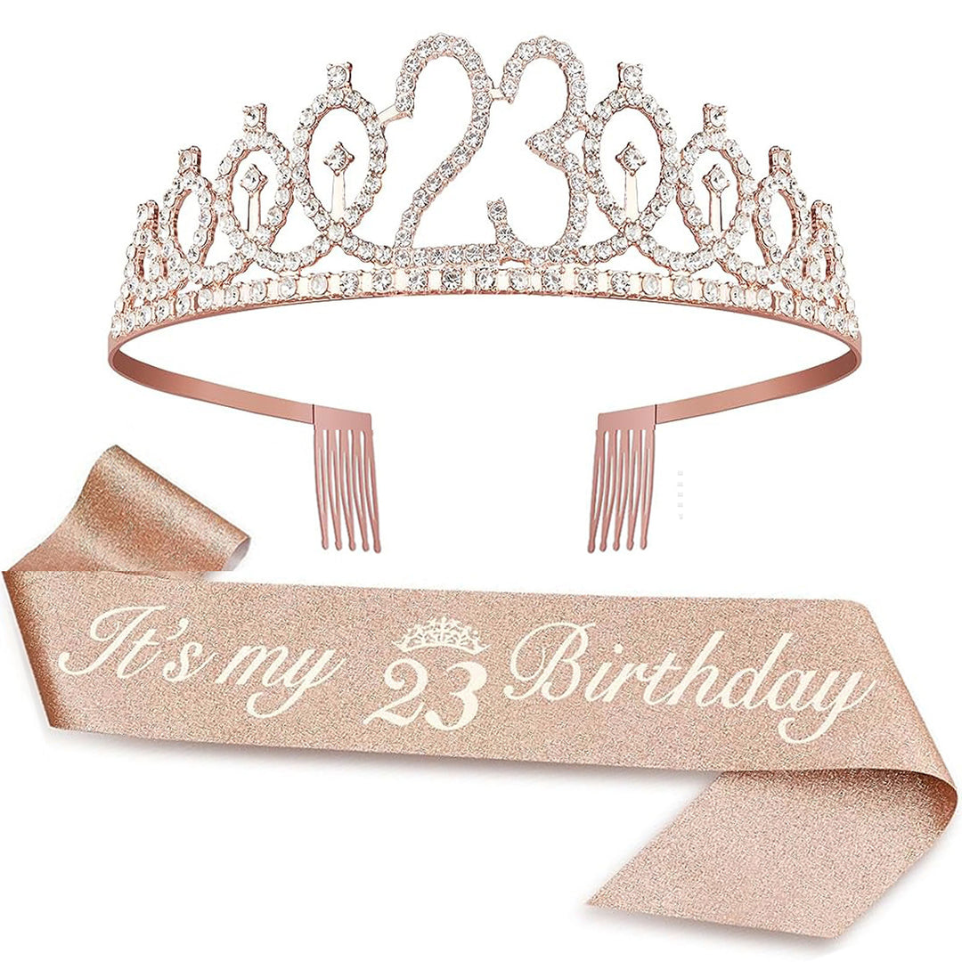 Ladies Crystal Princess Crown with 30 & Fabulous lettering Bowlift