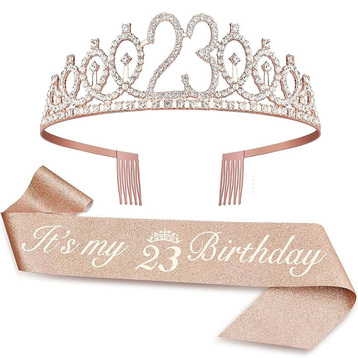 Ladies Crystal Princess Crown with 30 & Fabulous lettering Bowlift