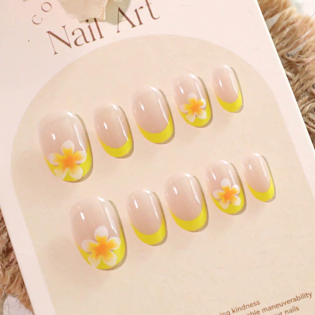 Artificial Nail Art with Blooming Design Bowlift